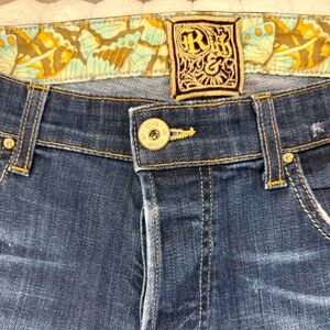RARE Butterfly Rich & Skinny Dark Blue Straight Leg Jeans